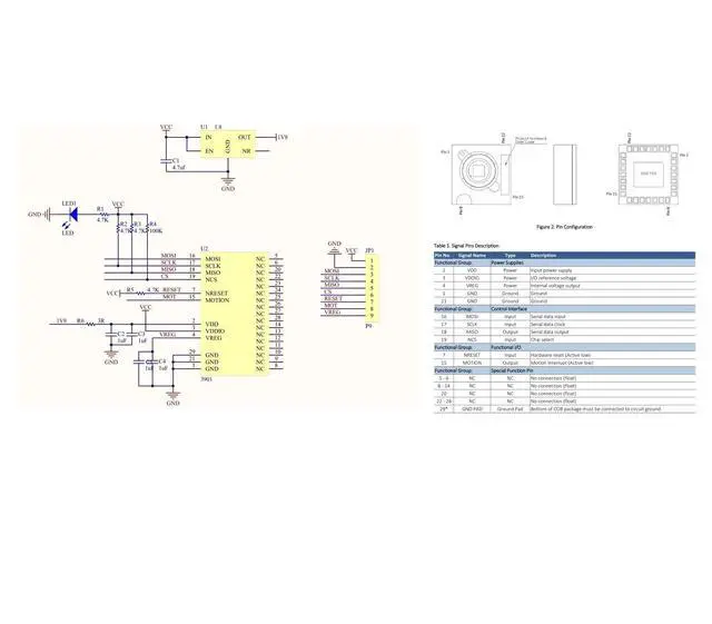 Alt view image 2 of 7 - PMW3901 Optical Flow Sensor Module Optical Current Sensor PMW 3901 Light Flow X and Y Translation