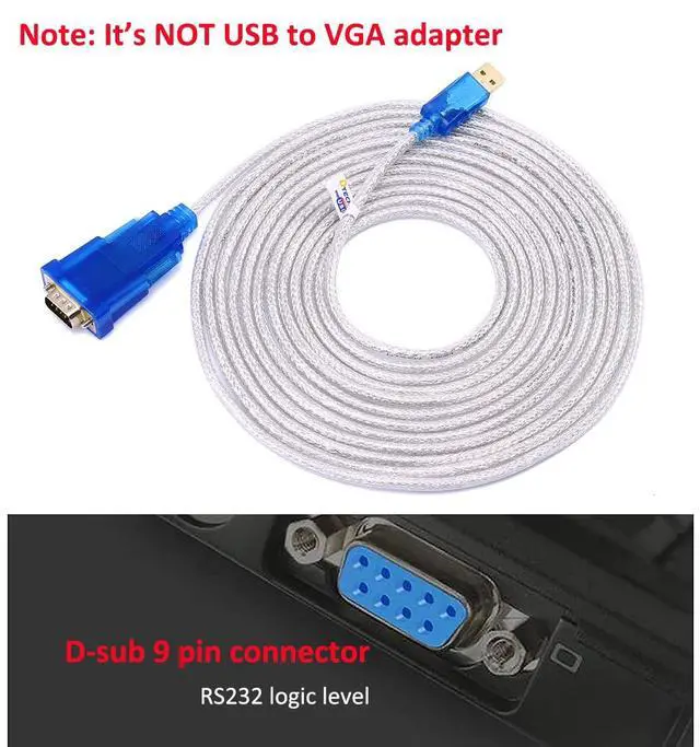 Alt view image 2 of 7 - DTech USB to Serial Adapter Cable with FTDI FT232RL Chipset DB9 RS232 Male Port Supports Windows 11 10 8 7 and Mac Linux (6 Feet) (Pack of 2)
