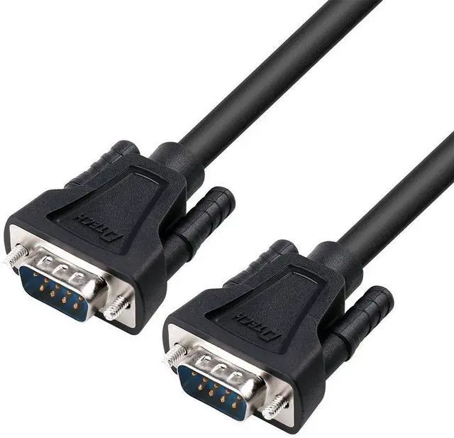 Main image of DTECH 15ft RS232 Null Modem Cable Serial DB9 Male to Male Cord Full Handshaking 7 Wire Crossover for Data Communication Compatible with Computer Network Switch Laptop Router (15 Feet, Black)