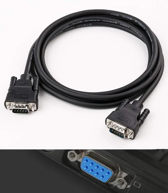 Alt view image 2 of 7 - DTECH RS-232 Cable 10ft RS232 Serial Cable Male to Male 9 Pin DB9 Cord Straight Through