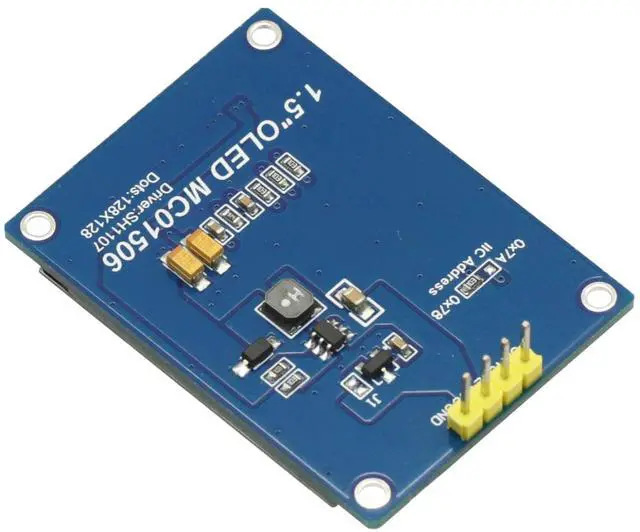 Alt view image 5 of 6 - 1.5 inch 4PIN OLED Module Display Screen SH1107 Drive IC 128 * 128 IIC I2C Interface for 51 STM32 P22101 P22102