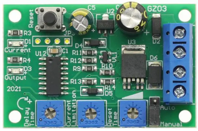 Alt view image 3 of 7 - 10A 6-24V DC Motor Overcurrent Protection Board Blocked Rotor Overload Protector Module Adjustable Current Limit Switch 12V 24V