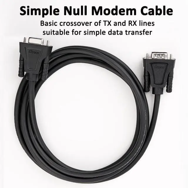Alt view image 4 of 7 - DTECH 10ft DB9 RS232 Serial Cable Male to Female Extension Simple Null Modem Cord Cross TX RX Line 2 Pin Crossed for Computer Data Communication (10 Feet, Black)