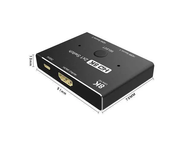 Alt view image 2 of 3 - Converter 8K@60hz Compatible 2.1 Switch 2-IN-1-OUT UHD Hub Support HDCP SST Extended 4K@60hz