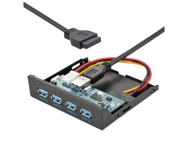 Alt view image 2 of 3 - 3.0 HUB 4 Ports Front Panel to Motherboard 20Pin Connector Cable for 3.5" Floppy Bay