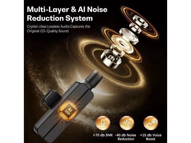 Alt view image 2 of 7 - Microphone for iPhone Android ipad Phone Camera: 3 in 1 Bluetooth Lavalier Lapel Mic for Video Recording - Clip on Shirt Microphones for Tiktok YouTube Podcast Vlogging
