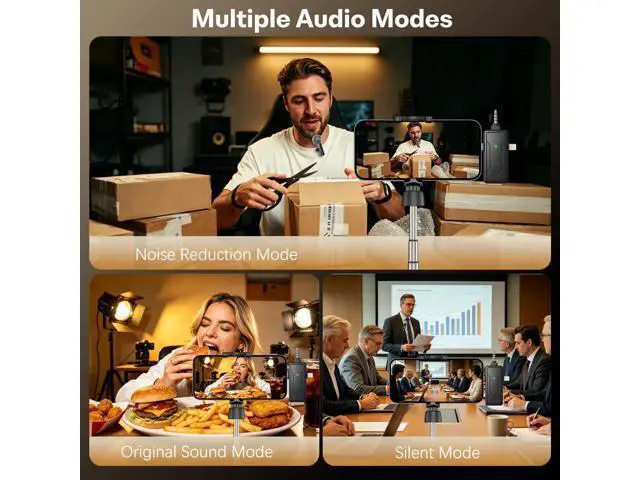 Alt view image 6 of 7 - Microphone for iPhone Android ipad Phone Camera: 3 in 1 Bluetooth Lavalier Lapel Mic for Video Recording - Clip on Shirt Microphones for Tiktok YouTube Podcast Vlogging