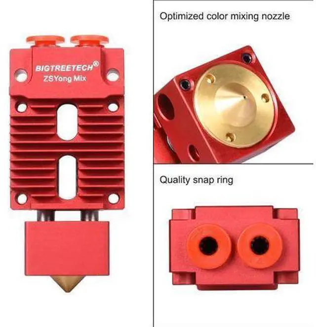 Main image of 2 IN 1 OUT Hotend Multi Color 3D Printer Parts J-head Hotend 12V/24V 1.75mm Filament for Titan Bulldog MK8 Extruder