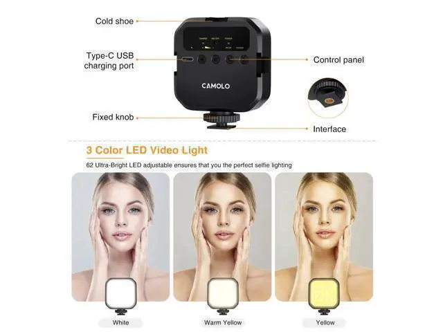 Alt view image 3 of 4 - Kits Microphone Fill Light Lamp Phone Clip Tripod with Ballhead Wireless Bluetooth Remote Control for Vlog