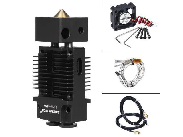 Alt view image 2 of 3 - 2 IN 1 OUT Hotend Multi Color 3D Printer Parts J-head Hotend 12V/24V 1.75mm Filament for Titan Bulldog MK8 Extruder