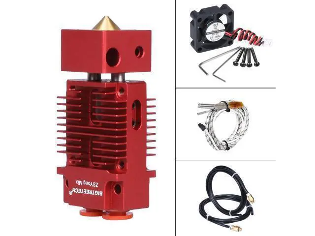 Alt view image 2 of 3 - 2 IN 1 OUT Hotend mixed Color 3D Printer Parts J-head Hotend 12V/24V 1.75mm for Titan MK8 Extruder upgrade kit