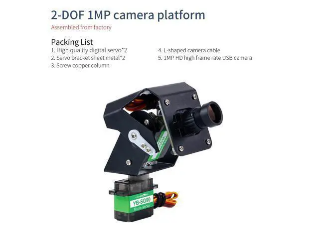 Alt view image 2 of 7 - 1MP 2DOF Camera Electric PTZ Smart Car Robot 2D Servo Bracket USB RaspberryPi (2DOF 1MP Basic)