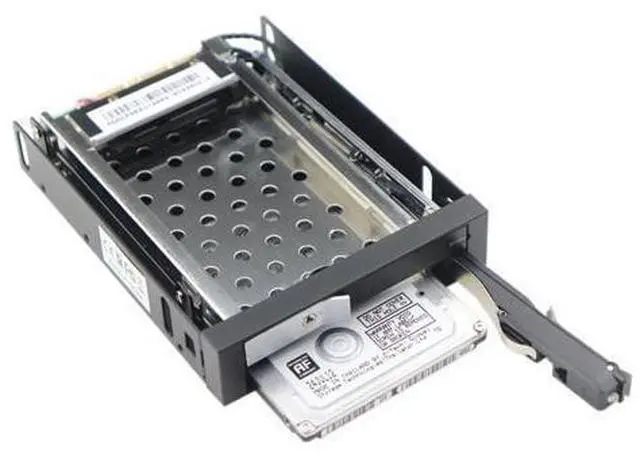 Main image of 2 Bay 2.5 Inch SATA HDD SSD Mobile Rack Enclosure With Power Data Cables For 3.5" Floppy Drive Bay Hot Swap