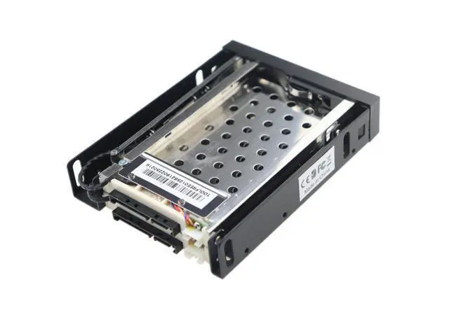 Alt view image 3 of 3 - 2 Bay 2.5 Inch SATA HDD SSD Mobile Rack Enclosure With Power Data Cables For 3.5" Floppy Drive Bay Hot Swap