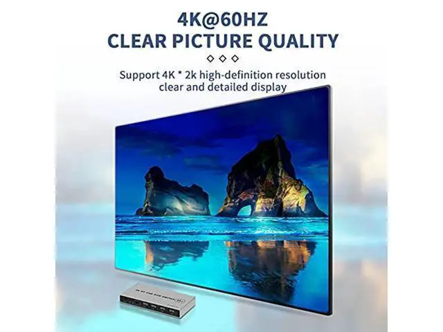 Alt view image 2 of 5 - 2 Port Displayport KVM Switch 4K@60Hz, BolAAzuL Dual-Port Displayport DP 1.2 KVM Switcher 2X1 4KX2K@60Hz 2K(2560X1440)@144Hz Supports USB DP 2 in 1 Out