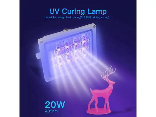 Alt view image 4 of 6 - 3D Printer Parts UV Curing Light Kit High Energy Lamp 20W Ultraviolet &SLA DLP Printing Curing