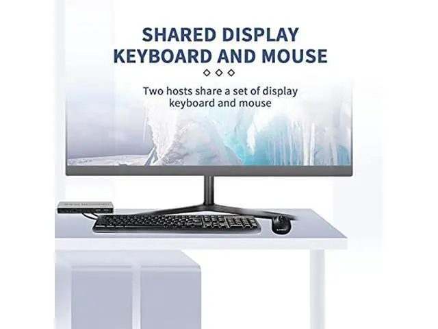 Alt view image 3 of 5 - 2 Port Displayport KVM Switch 4K@60Hz, BolAAzuL Dual-Port Displayport DP 1.2 KVM Switcher 2X1 4KX2K@60Hz 2K(2560X1440)@144Hz Supports USB DP 2 in 1 Out