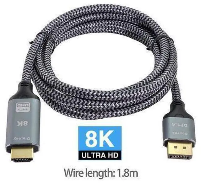 Main image of DP DisplayPort 1.4 Male Source to HDTV 2.0 Male Output Display 8K UHD 4K DP to HDTV Male Cable