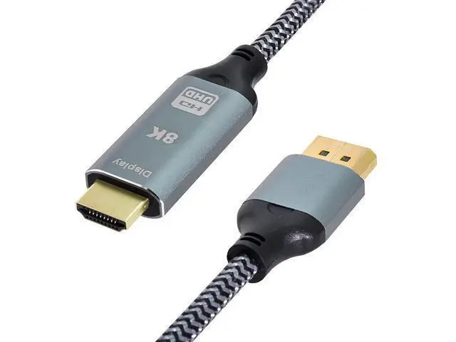Alt view image 2 of 5 - DP DisplayPort 1.4 Male Source to HDTV 2.0 Male Output Display 8K UHD 4K DP to HDTV Male Cable