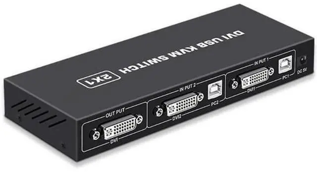 Main image of Switch 2-port DVI Screen Splitter 2 In 1 Out Adapter for Keyboard and Mouse Printer Computer Shared Switcher Hub