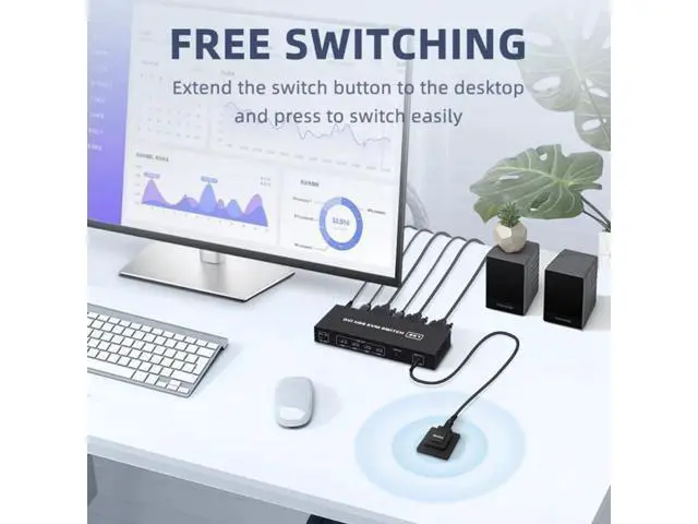 Alt view image 3 of 7 - Switch 2-port DVI Screen Splitter 2 In 1 Out Adapter for Keyboard and Mouse Printer Computer Shared Switcher Hub
