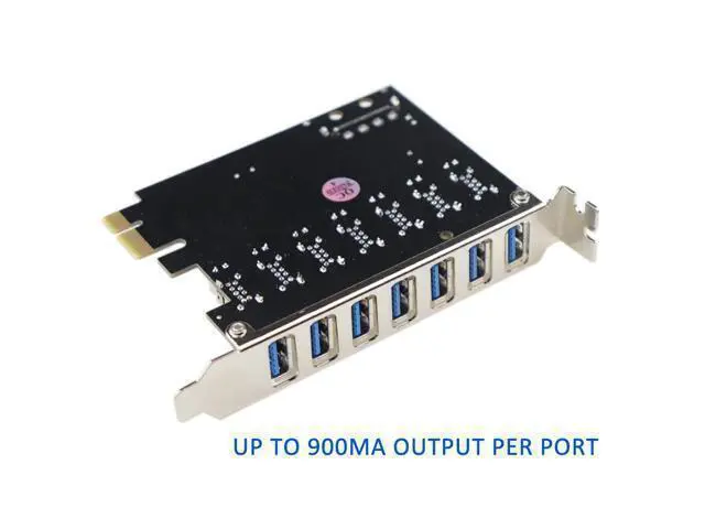 Alt view image 3 of 3 - USB 3.0 7-Port PCI Express Expansion Card PCI-E USB3.0 Hub with Molex Power Connector Support UASP Windows 10,8.1,8,7,XP