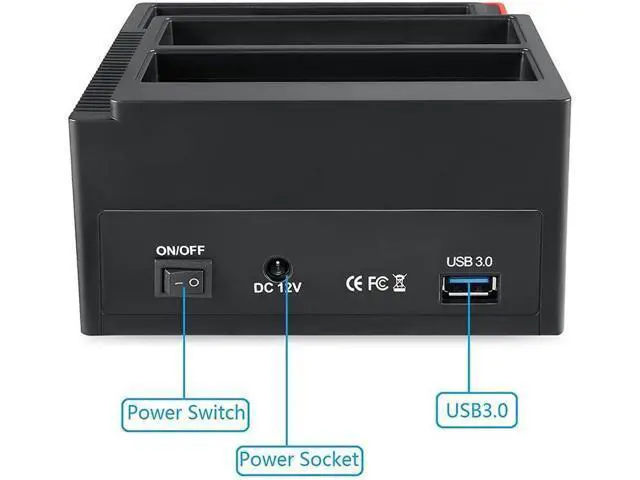 Alt view image 2 of 6 - 2.5"/3.5" USB 3.0 to 2 SATA 1 IDE Port External HDD Hard Drive Disk Docking Station Card Reader USB3.0 Hub OTB/OTC