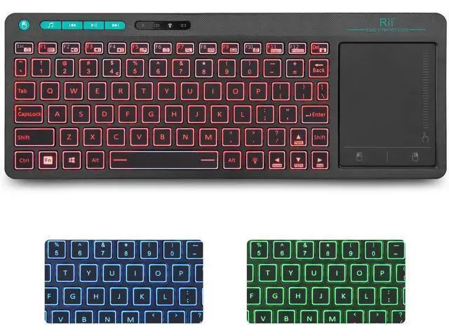 Alt view image 3 of 7 - 18 Plus Wireless 3-LED Color Backlit Multimedia Keyboard with Multi-Touch Big Size Trackpad,Rechargable Keyboard for Android TV Box,PC,Smart TV,Xbox,Raspberry Pi, HTPC IPTV,Windows, MacOS (2.4G)