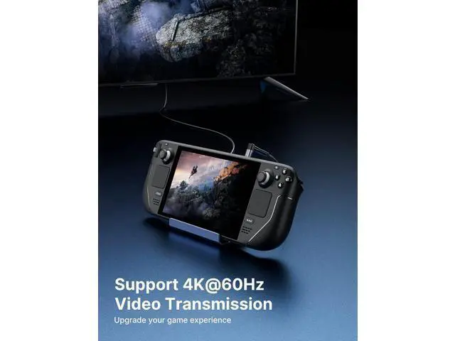 Alt view image 3 of 7 - 90 Degree USB C Male to USB C Female Adapter + HB0602 5-in-1 Docking Station for Steam Deck