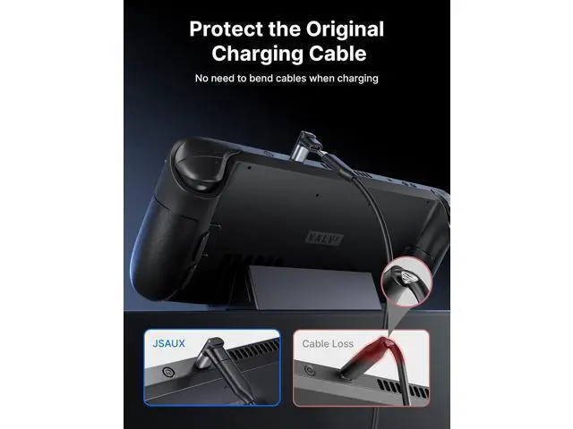 Alt view image 5 of 7 - 90 Degree USB C Male to USB C Female Adapter + HB0602 5-in-1 Docking Station for Steam Deck