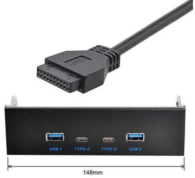 Main image of & USB 3.0 HUB 4 Ports Front Panel to Motherboard 20Pin Connector Cable for 5.25" CD-ROM Bay