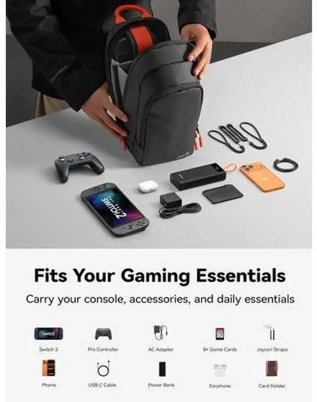 Alt view image 3 of 7 - for Switch 2, ROG Xbox Ally X, Steam Deck, Protective Crossbody Travel Case for Handheld Console and Accessories with Joystick Guard Design, Large Capacity, 3 Compartments