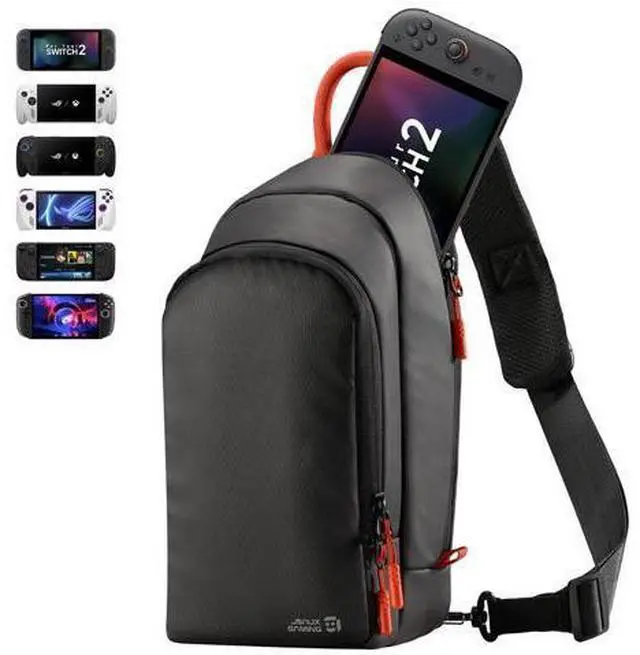 Main image of for Switch 2, ROG Xbox Ally X, Steam Deck, Protective Crossbody Travel Case for Handheld Console and Accessories with Joystick Guard Design, Large Capacity, 3 Compartments