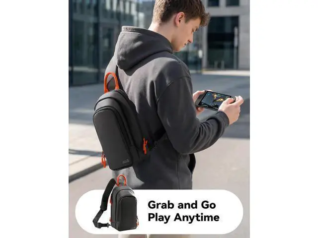 Alt view image 7 of 7 - for Switch 2, ROG Xbox Ally X, Steam Deck, Protective Crossbody Travel Case for Handheld Console and Accessories with Joystick Guard Design, Large Capacity, 3 Compartments