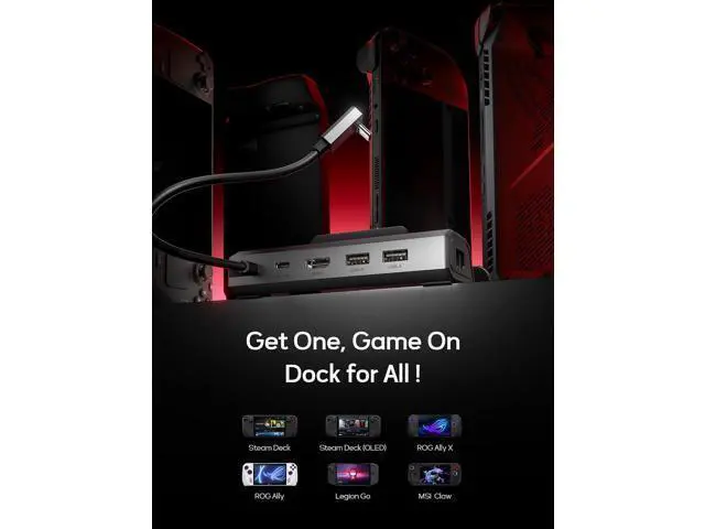Alt view image 5 of 7 - 5-in-1 Steam Deck Dock+Stand Bundle