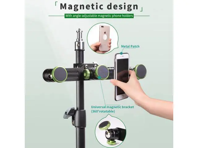 Alt view image 3 of 4 - Mobile Phone Mount Holder w/ Crab Clamp For Tripod 3 Phones