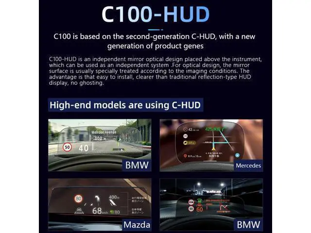 Alt view image 7 of 7 - LED Stereo Imaging Display HUD Head-up Display Speedometer Car Diagnostic Tool OBD? Fault Code Elimination Safe Driving Computer Overspeed Fault Alarm