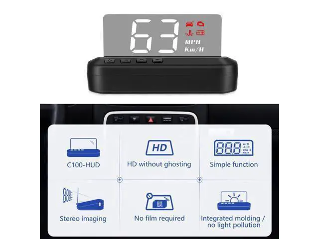 Alt view image 5 of 7 - LED Stereo Imaging Display HUD Head-up Display Speedometer Car Diagnostic Tool OBD? Fault Code Elimination Safe Driving Computer Overspeed Fault Alarm