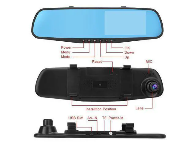Alt view image 3 of 4 - 1080P Car Rear View Dash Camera Reversing Mirror Front And Rear DVR Recorder