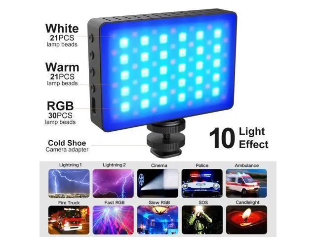 Alt view image 2 of 4 - Video Light Panel with Cold Shoe Mount Led Camera Light for Live Broadcast 3000mAH