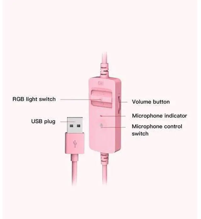 Main image of Edifier HECATE G2 Pink Cat Ear Gaming Headset USB Headphones with Mic, RGB Lighting for PC, PS4, PS5 with THX 7.1 Surround Sound, 50mm Drivers