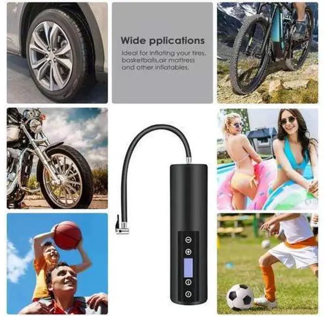 Main image of 150 PSI Tire inflator portable air compressor with LCD Display Emergency LED Light Rechargeable Li-ion Batteryd Electric Cordless Air Pump for Cars, Motorbikes, Balls, Swim rings and All Bicycles