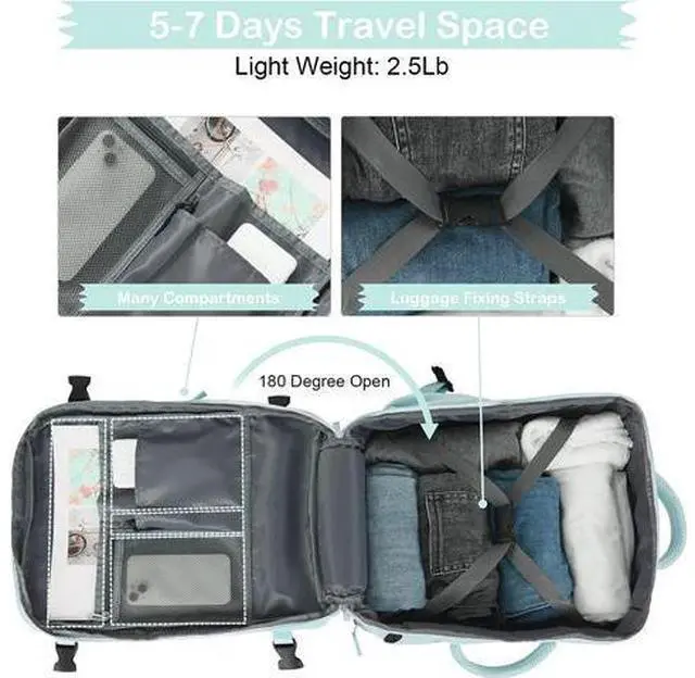 Main image of Corn Extra Large Travel Backpack for Women as Person Item Flight Approved, 40L Carry On Backpack, 17 Inch Laptop Backpack, Waterproof Backpack, Hiking Backpack, Casual Bag Backpack(Mint Green)