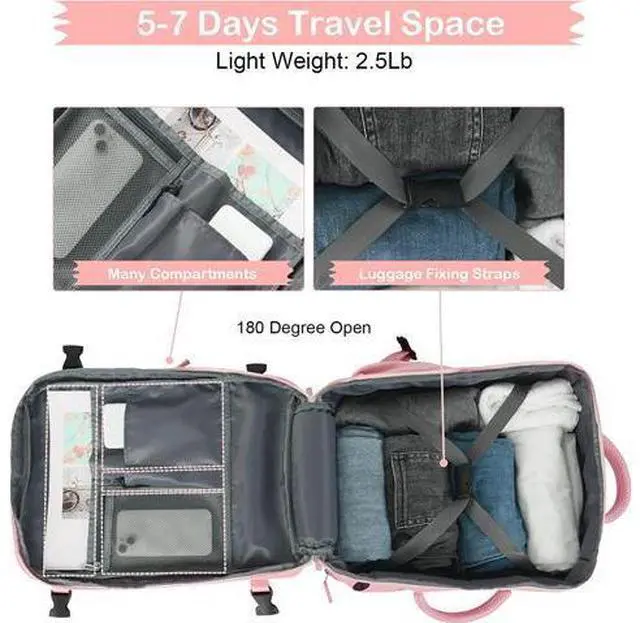 Main image of Corn Extra Large Travel Backpack for Women as Person Item Flight Approved, 40L Carry On Backpack, 17 Inch Laptop Backpack, Waterproof Backpack, Hiking Backpack, Casual Bag Backpack(Pink)