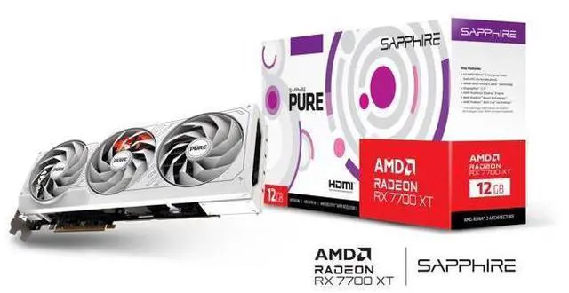 Main image of SAPPHIRE PURE Radeon RX 7700 XT 12GB GDDR6 PCI Express 4.0 x16 Graphics Card 11335-03-20G