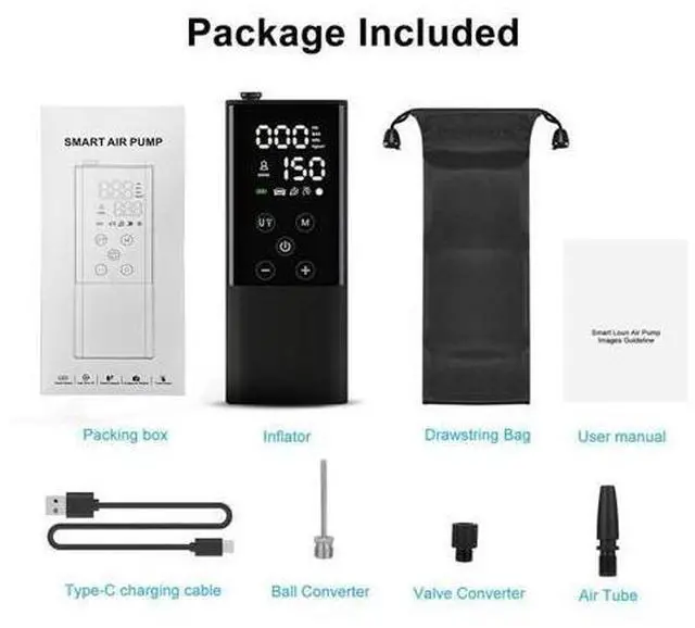 Main image of CORN Portable Air Compressor Cordless Tire Inflator, Rechargeable Handheld 150 PSI Tire Inflator Car Air Pump with LED Flash Light, 4000mAh Battery, Auto Stop