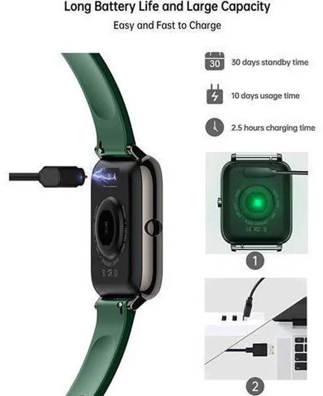 Main image of Smart Watch, Popglory Smartwatch with Blood Pressure, Blood Oxygen Monitor, Fitness Tracker with Heart Rate Monitor, Full Touch Fitness Watch for Android & iOS for Men Women