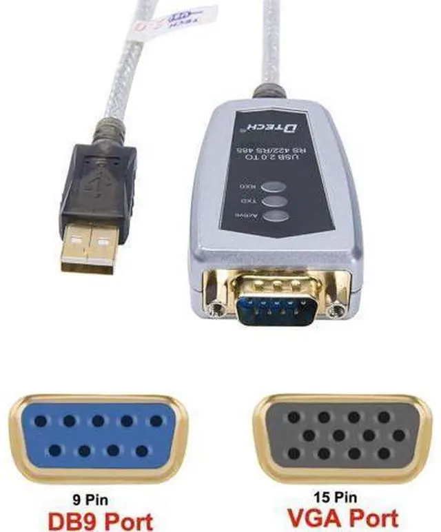 Main image of DTECH 6 Feet USB to RS422 RS485 Serial Port Converter Adapter Cable with FTDI Chip Supports Windows 10 8 7 XP Mac