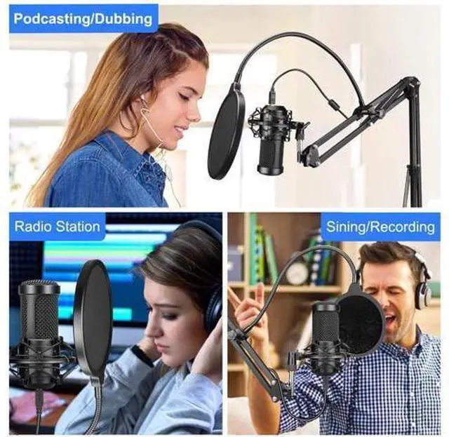 Main image of USB Condenser Microphone, Aokeo 192kHZ/24bit Professional PC Streaming Podcast Cardioid Microphone Kit with Boom Arm, Shock Mount, Pop Filter, for Recording, Gaming, YouTube,Meeting, Discord