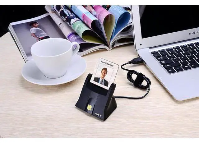 Main image of Saicoo DOD Military USB Common Access CAC Smart Card Reader, Compatible with Mac Os, Win (Vertical Version)